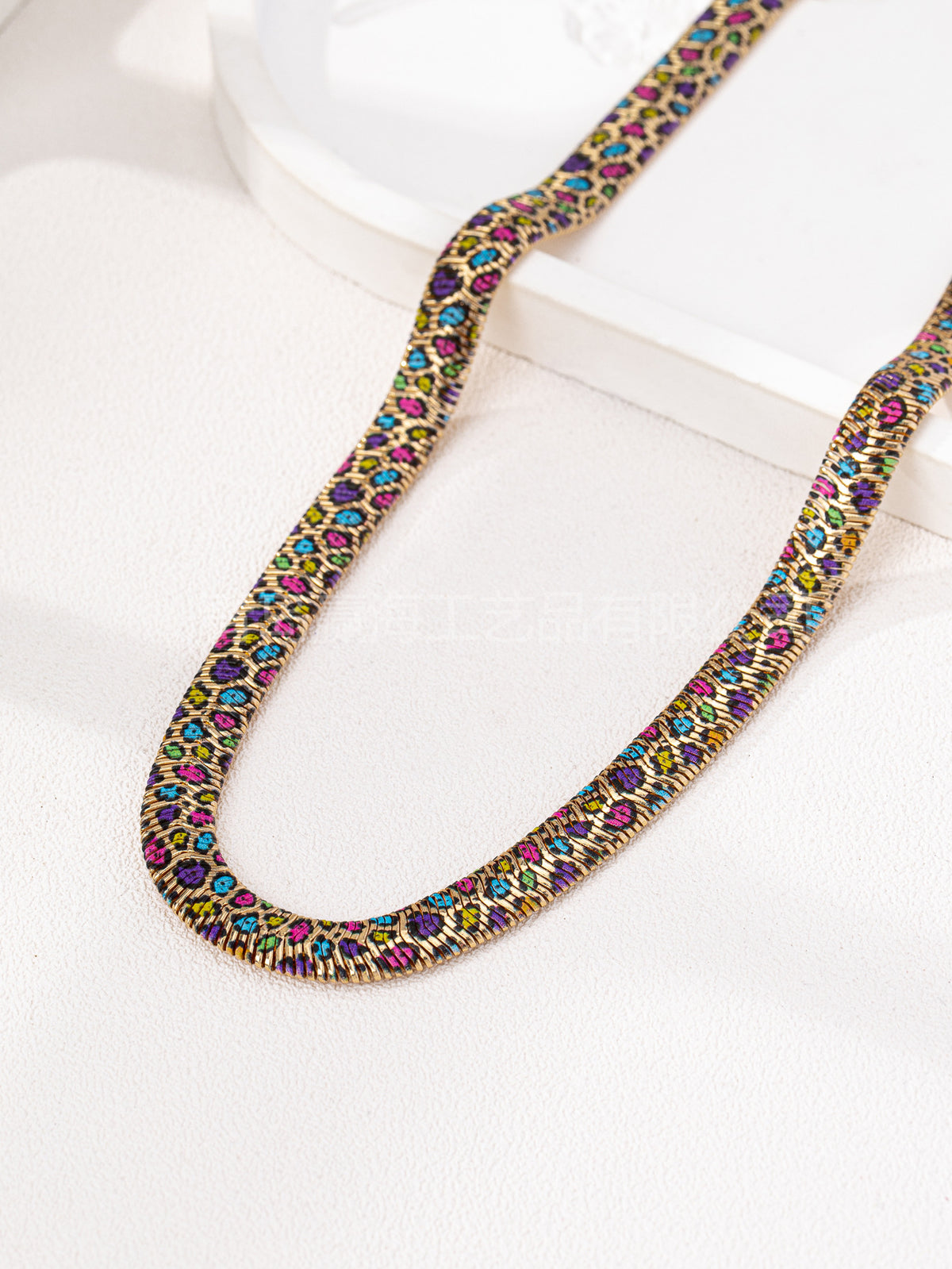 Exaggerated Alloy Snake Bone Chain Necklace Leopard Print Punk Collarbone Chain teemdrop