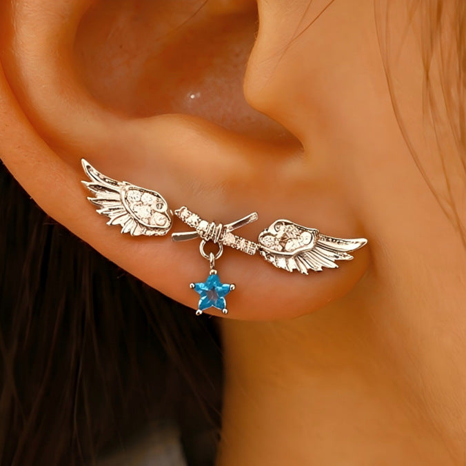 Angel Wing Design Zircon Cartilage Ear Studs