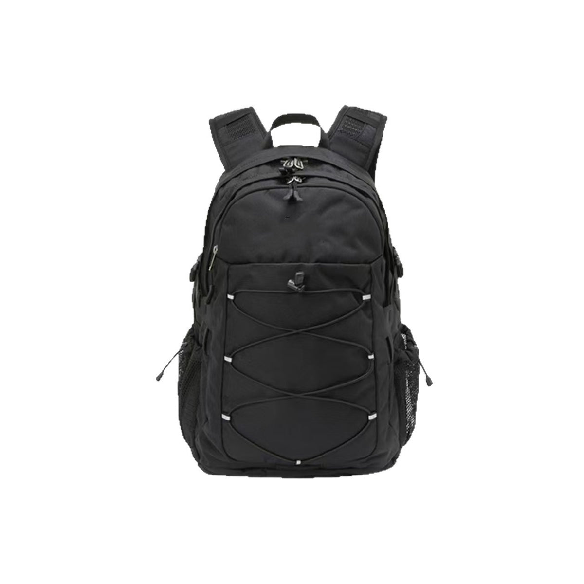 Black Large-Capacity Polyester Backpack teemdrop