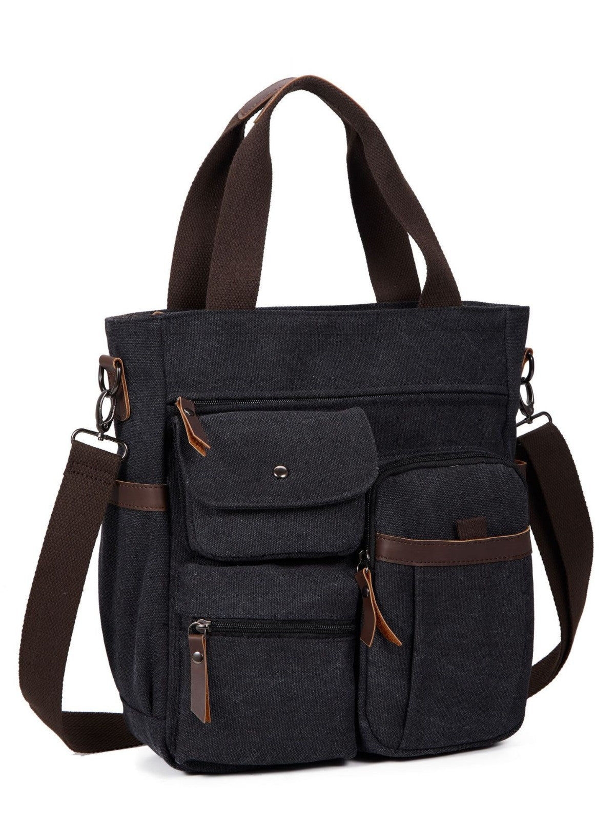 Men's Canvas Shoulder Crossbody Backpack, Extra Large Capacity Casual Bag teemdrop
