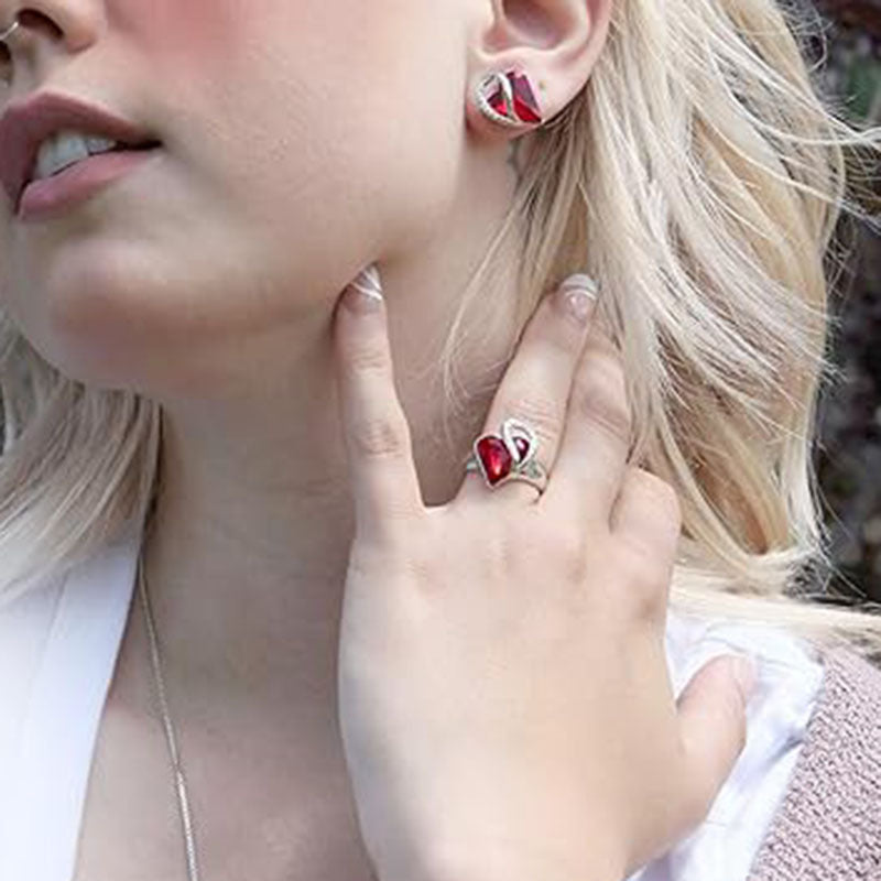 Elegant Crystal Heart Stud Earrings for Women