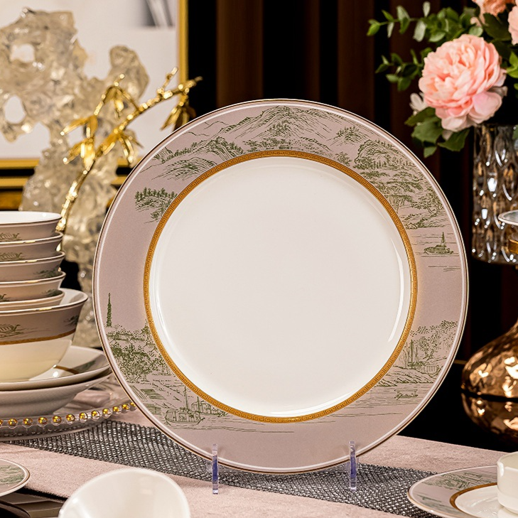 Floral-patterned tableware set