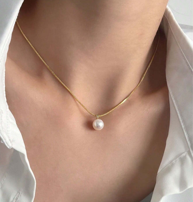 Fashion Imitation Pearl Layered Necklace with Heart Pendant for Women Men
