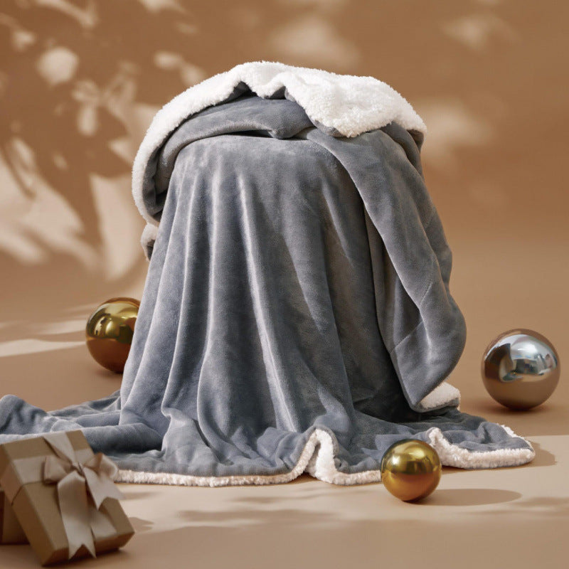 Double-Sided Warm Plush Flannel Blanket teemdrop