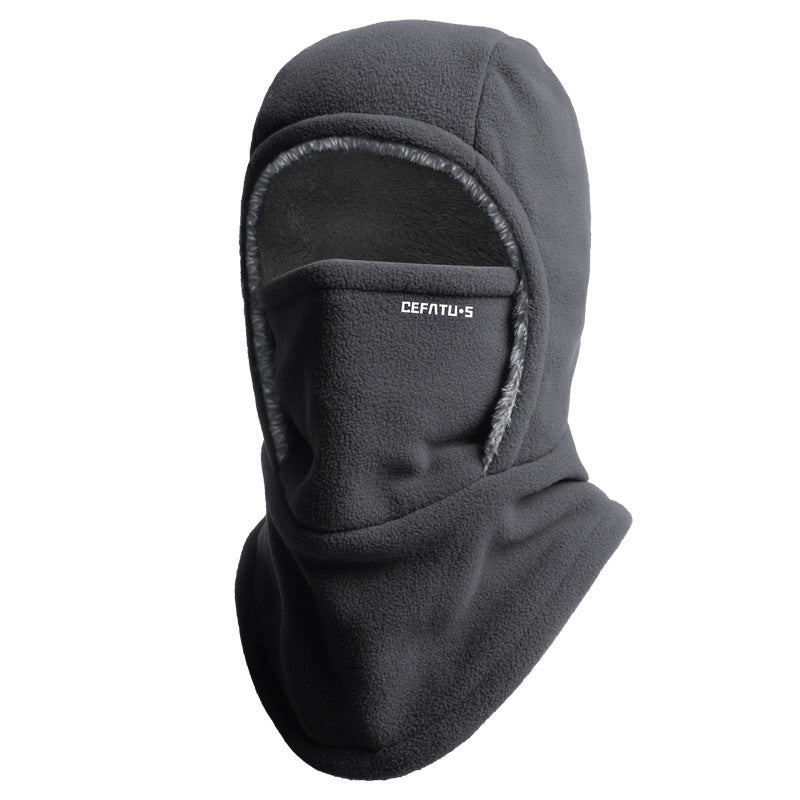 Winter Windproof Fleece-Lined 2-in-1 Face Mask Hat Scarf Set teemdrop