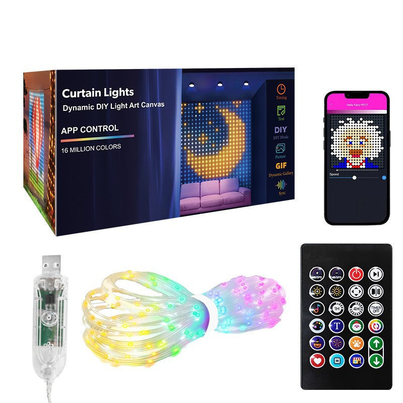 Smart RGB Colorful Graffiti Curtain Lights teemdrop