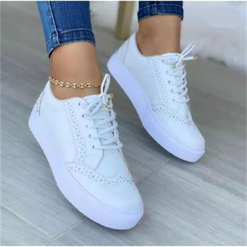 Casual Lace-Up Flat Sole Women Shoes