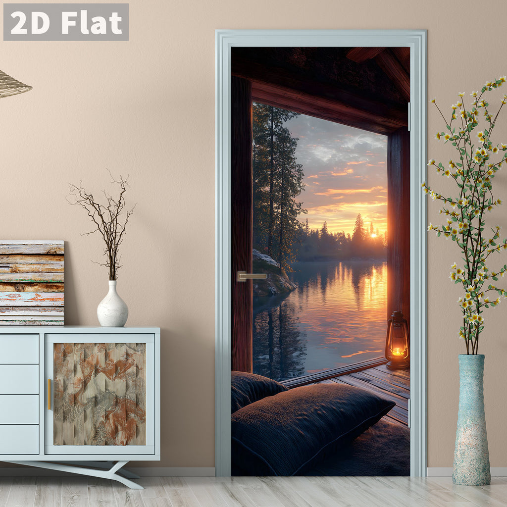 Creative Wooden Door Refurbished Door Stickers Wall Stickers teemdrop