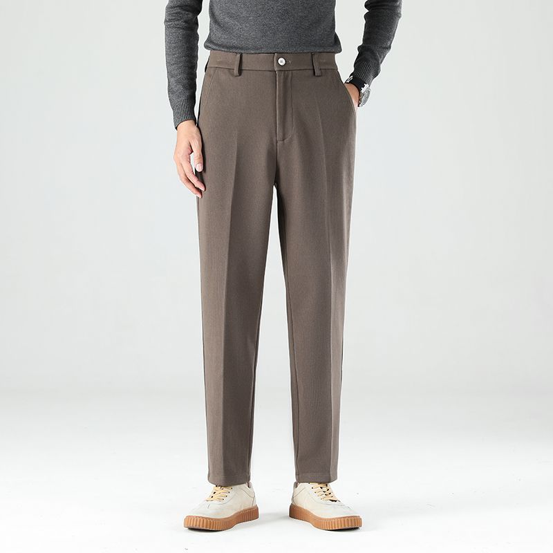 Men's Casual Pants Straight-Leg Drapey Dress Pants Long Pants teemdrop