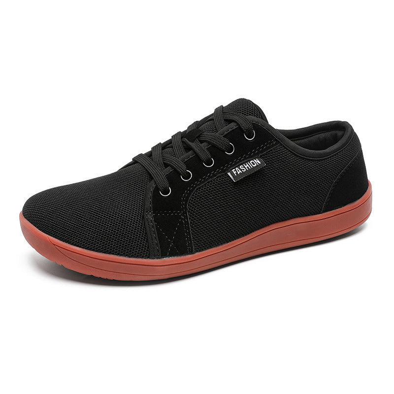 Men's Wide Barefoot Shoes Breathable Mesh Low-Top Non-Slip Outdoor Casual Sneakers teemdrop