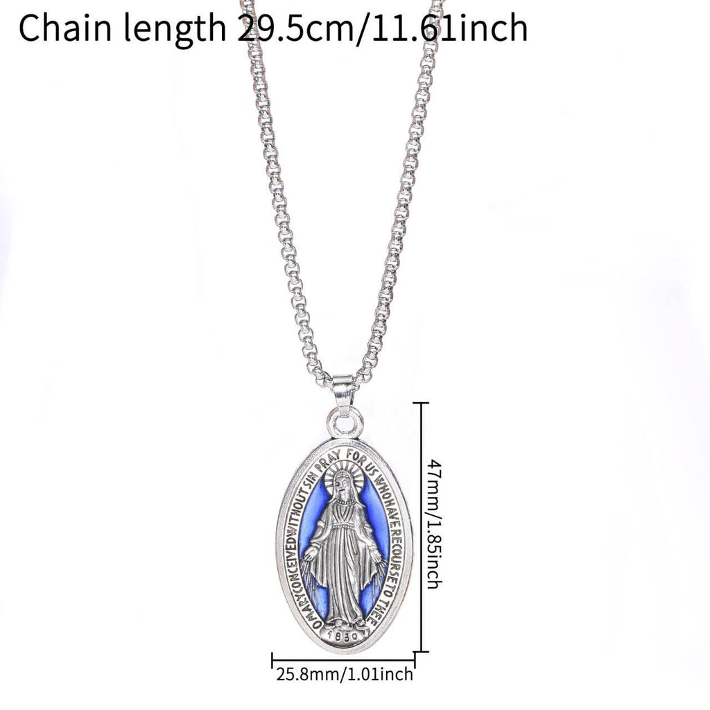 Oil-Dropping Geometric Pendant Zinc Alloy Necklace, Electroplated, Six Colors, Unisex teemdrop