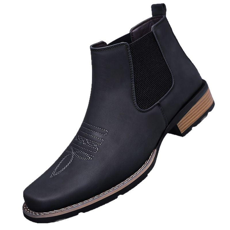 Men's Chelsea Style Faux Leather Mid-Calf Casual Boots teemdrop