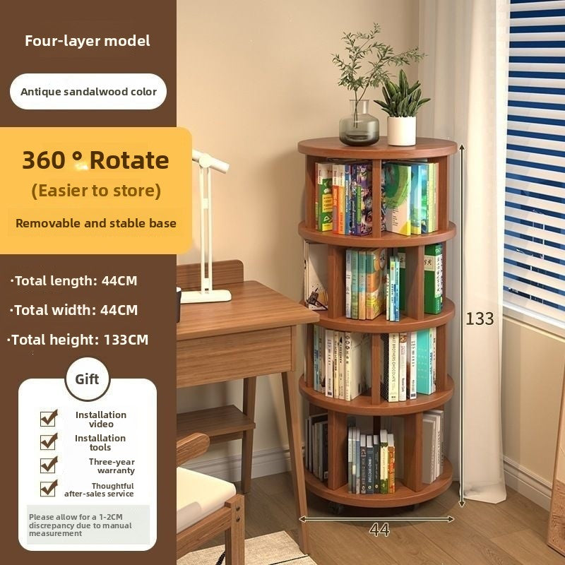 360-Degree Rotating Multi-Tier Bookshelf