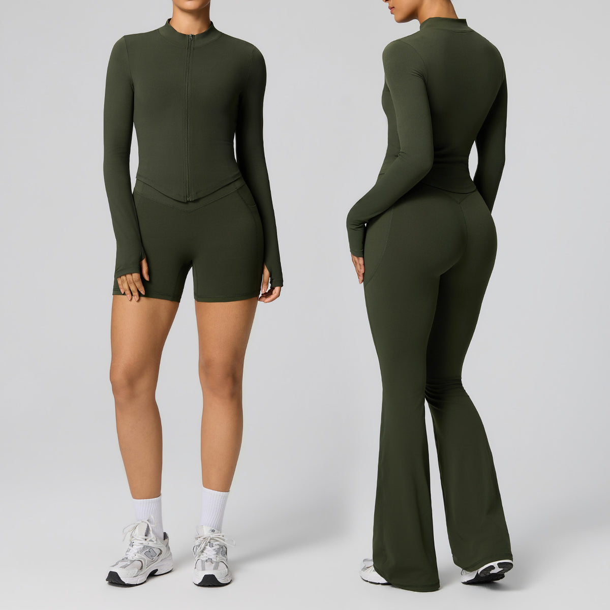 Women Two Piece Yoga Outfit High Waist Tight Sportswear Set teemdrop
