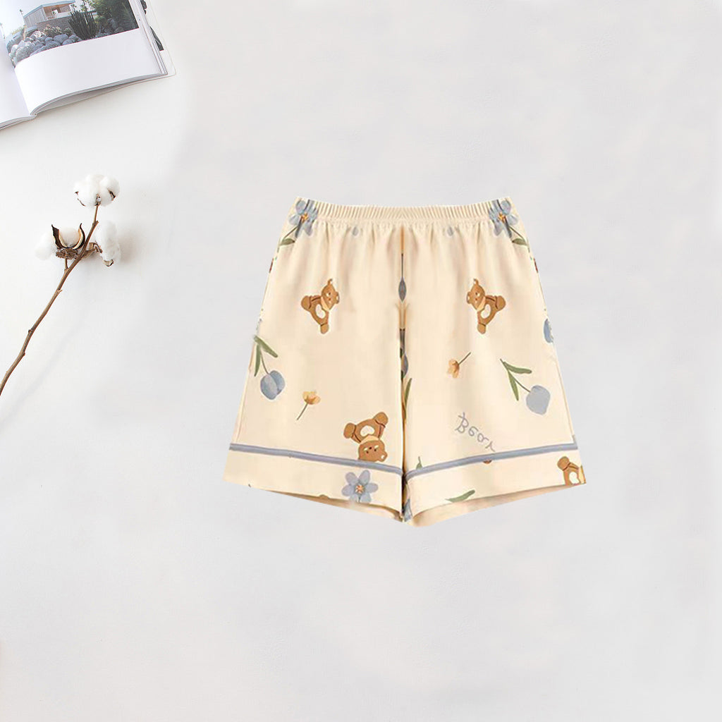 Cotton Home Pants Pajama Pants Women's Summer Shorts Loose Casual Home Outer Wearing Thin Double Pockets