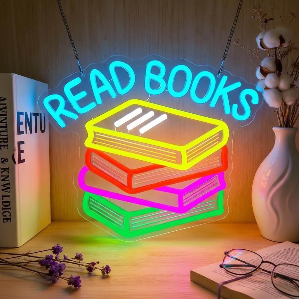 Dimmable LED Reading Neon Sign Wall Decor Light teemdrop