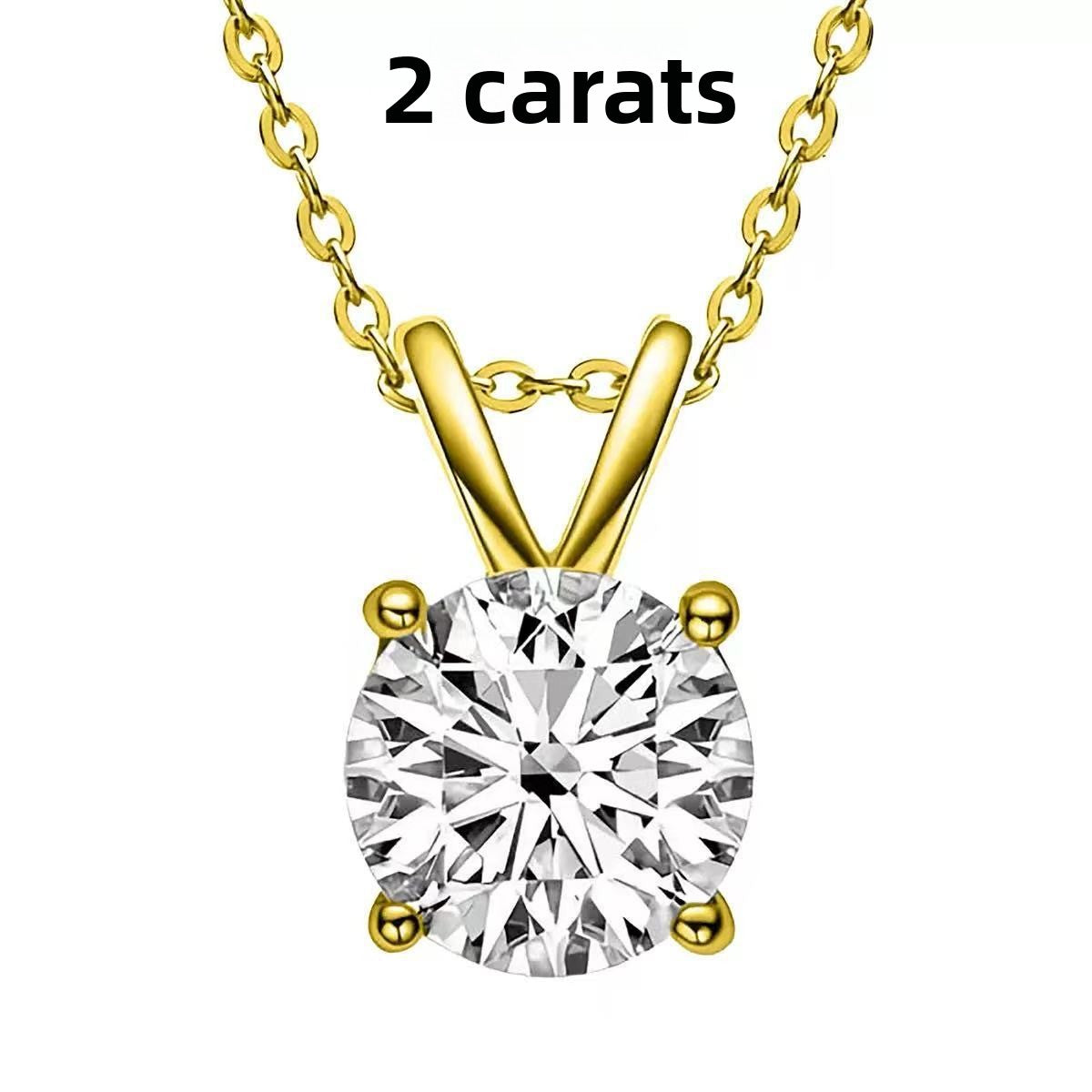 Sparkling Moissanite Pendant Necklace for Women Inlaid Single Diamond Compact Chain Silver Jewelry teemdrop