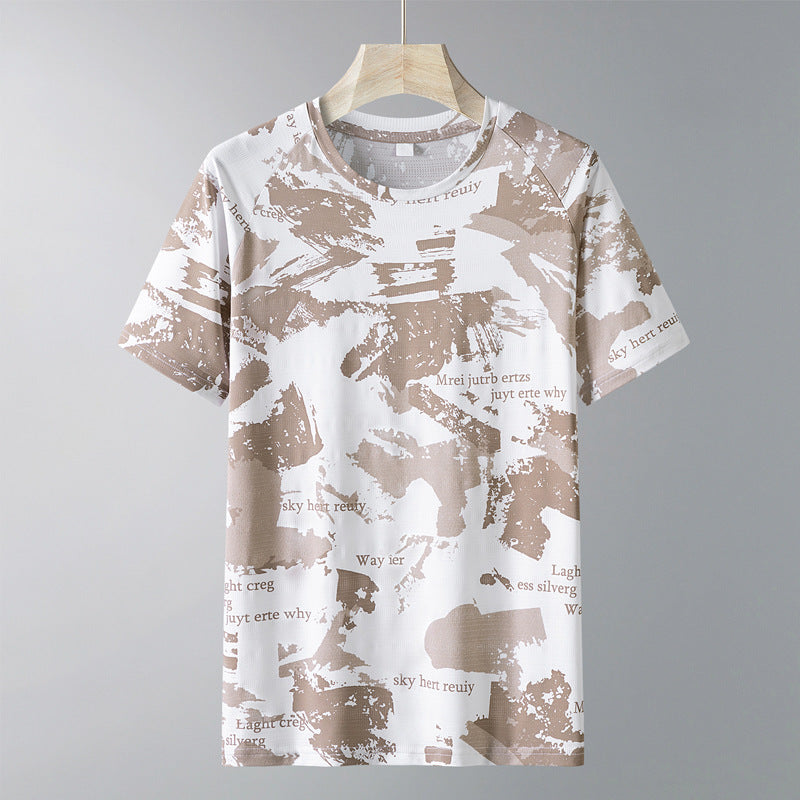 Men's Quick-Dry Ice Silk Camouflage Short Sleeve T-Shirt teemdrop