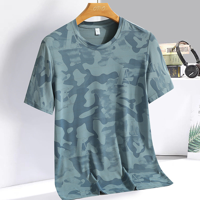 Men's Quick-Dry Ice Silk Camouflage Short Sleeve T-Shirt teemdrop