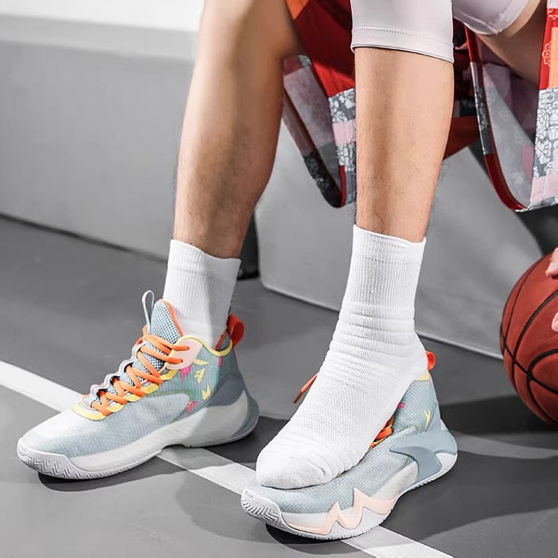 Shock-absorbing high-top sports socks teemdrop