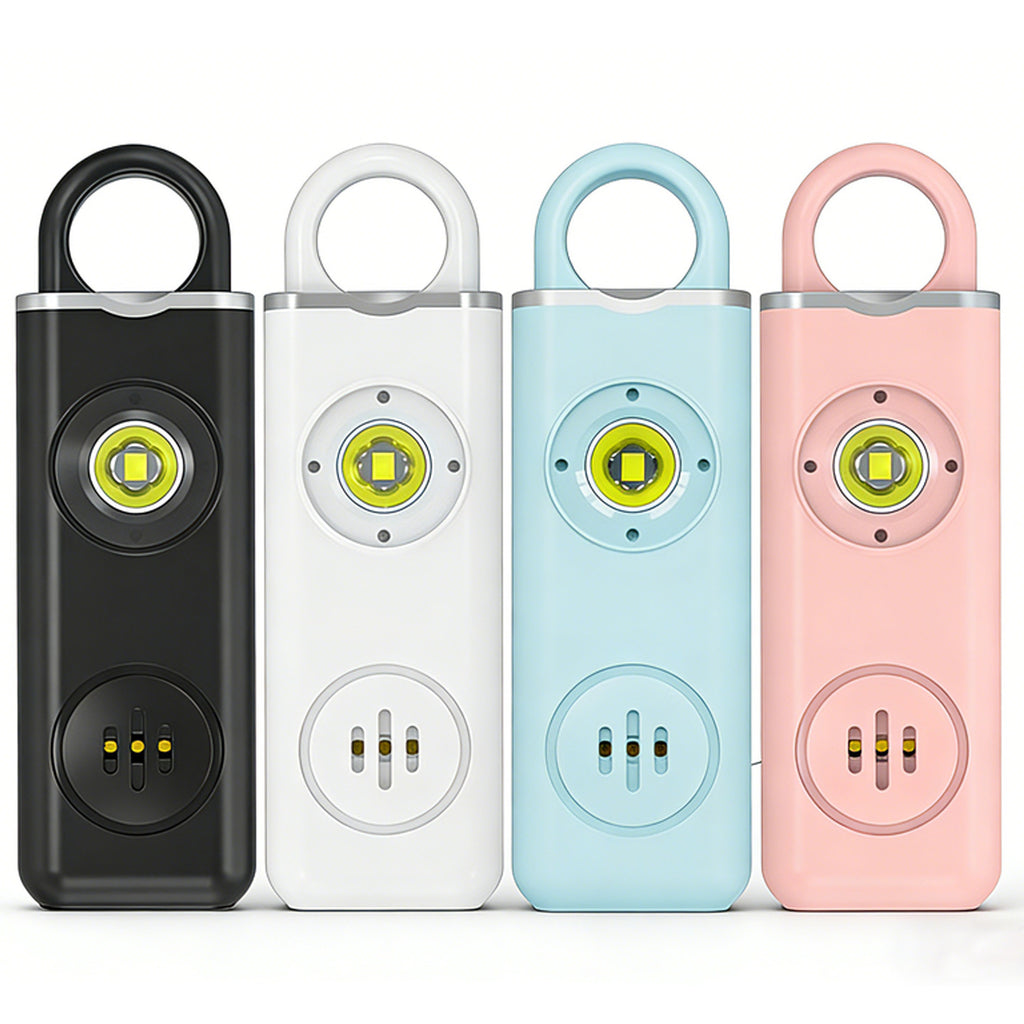 Rechargeable Personal Alarm Keychain with LED Light teemdrop