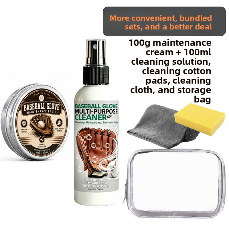 Baseball Glove Leather Care Cream and Cleaner Kit Anti-Drying Moisturizing Wax for Sports Equipment Maintenance teemdrop
