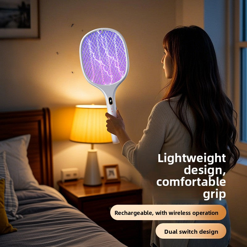 Two-in-one rechargeable ultraviolet mosquito killer lamp and mosquito swatter teemdrop