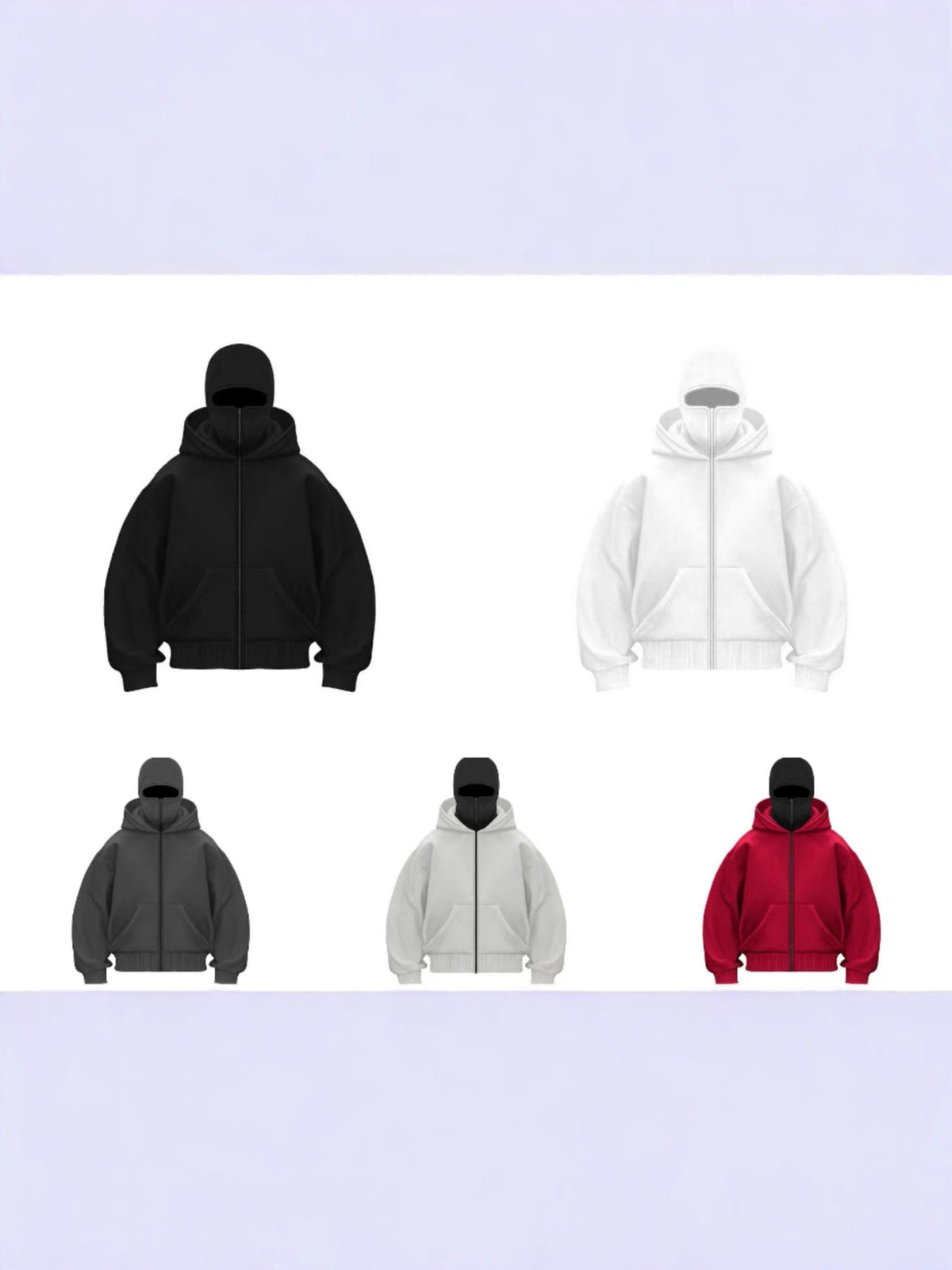 Double-layer hooded zip-up sweatshirt teemdrop