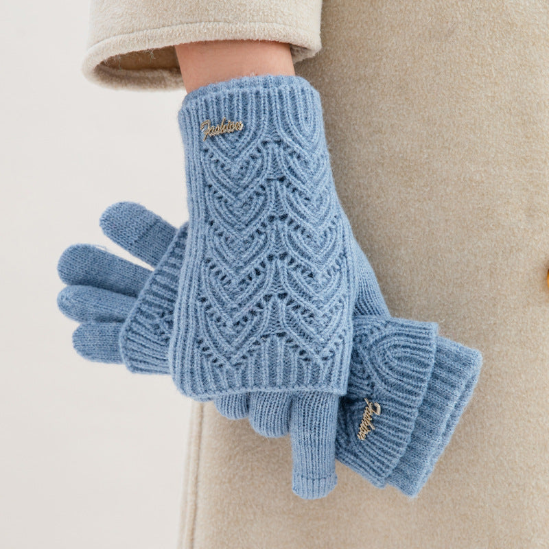 Letter-shaped heart-shaped plush gloves teemdrop