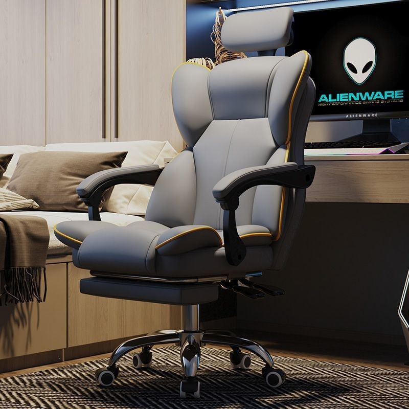 Ergonomic High-Elasticity Foam Computer Chair with Headrest and Footrest
