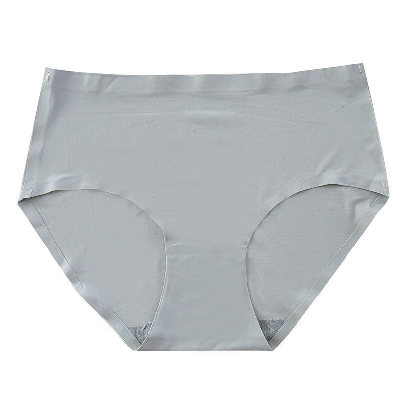 Women Seamless Ice Silk Breathable Mid-Waist Triangle Panties