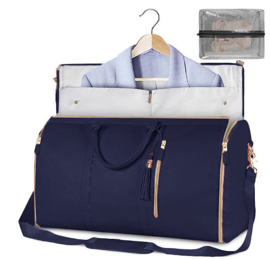 Large Capacity PU Leather Canvas Travel Duffel Bag