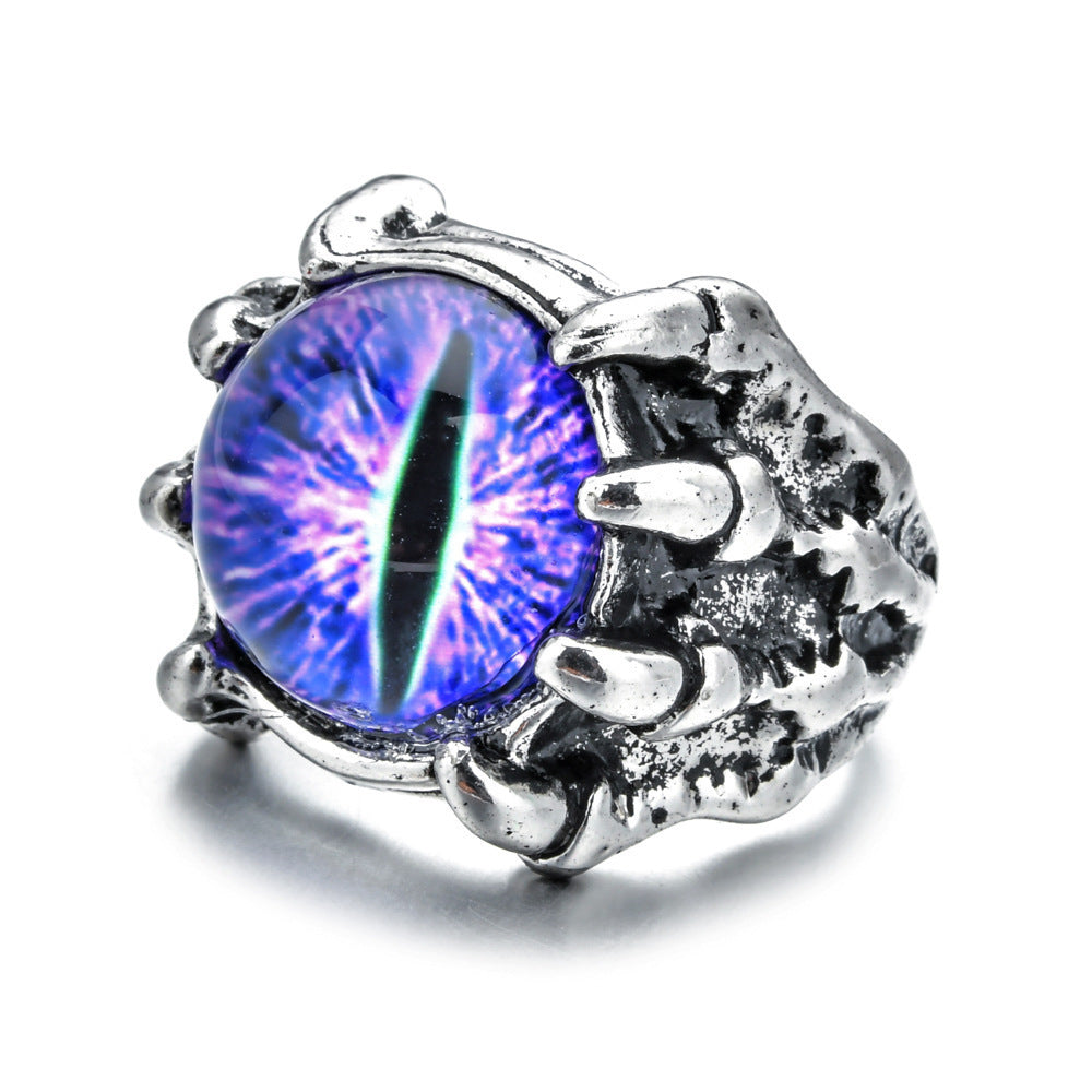 Majestic dragon-claw eye index finger ring