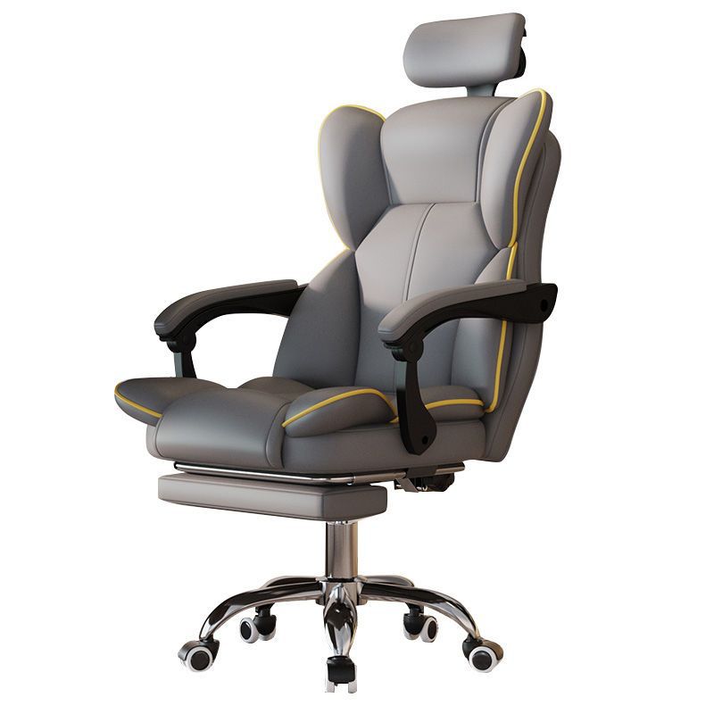 Ergonomic High-Elasticity Foam Computer Chair with Headrest and Footrest