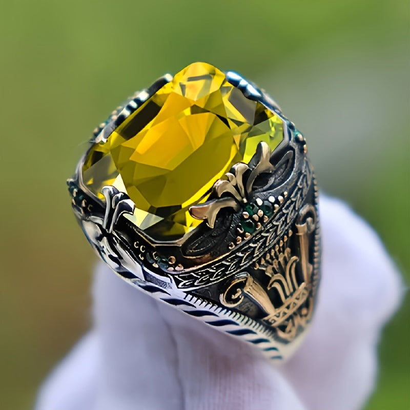Luxury Gemstone Alloy Ring