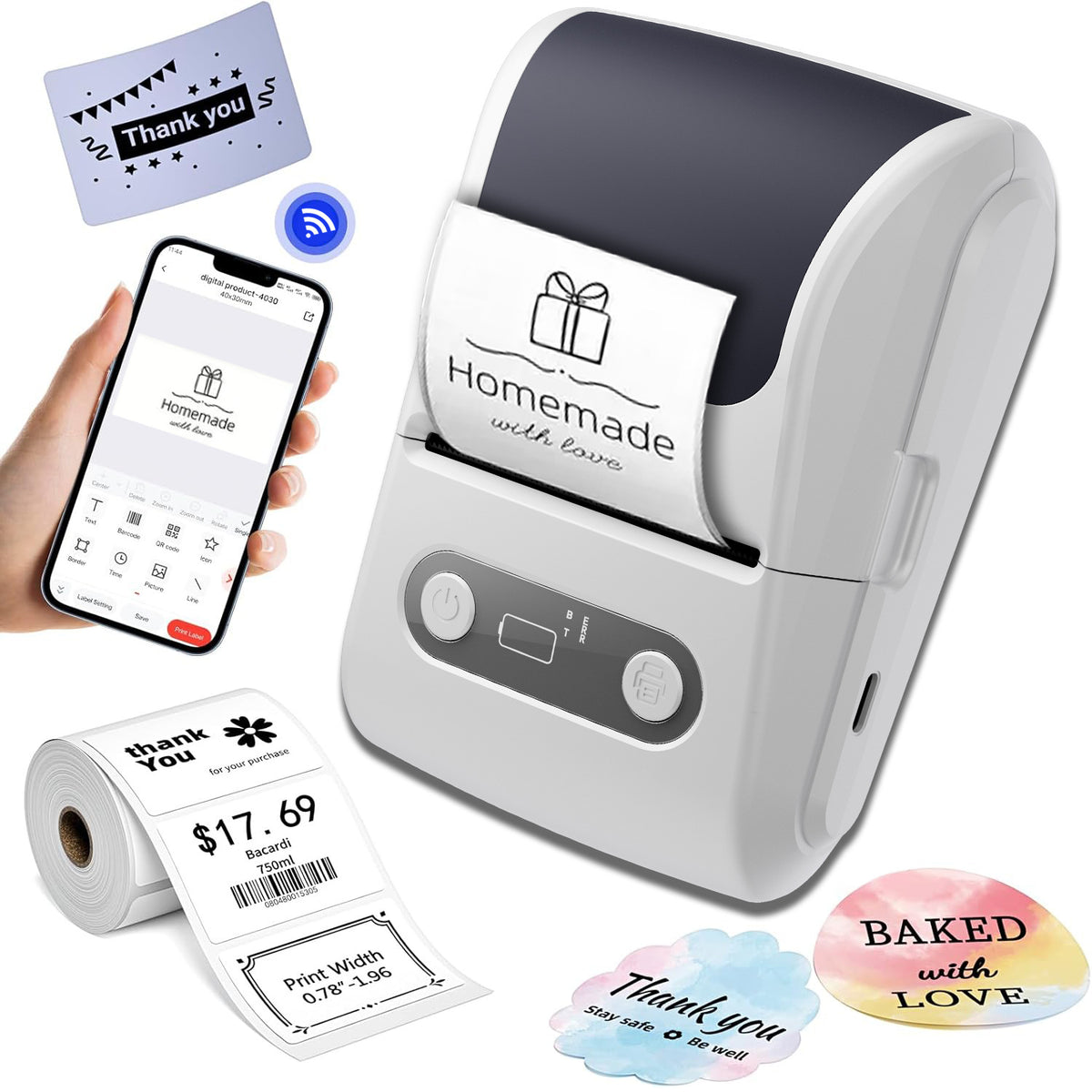 Portable Bluetooth Thermal Label Printer