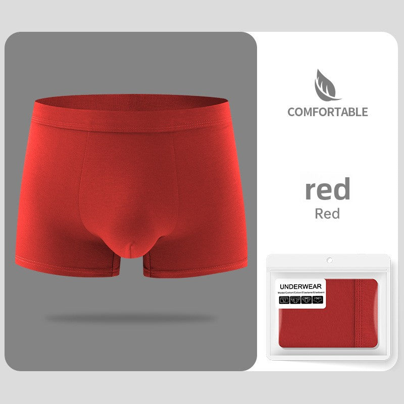 Men's Breathable Modal Mid-Waist Boxer Briefs teemdrop