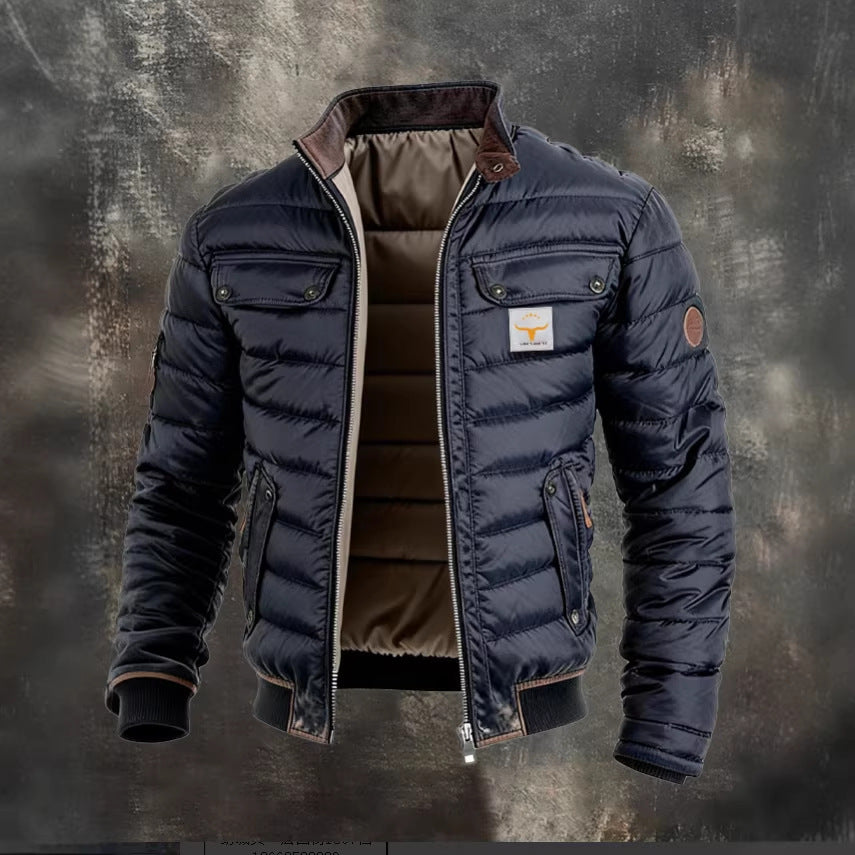Mens Retro Quilted Patchwork Jacket