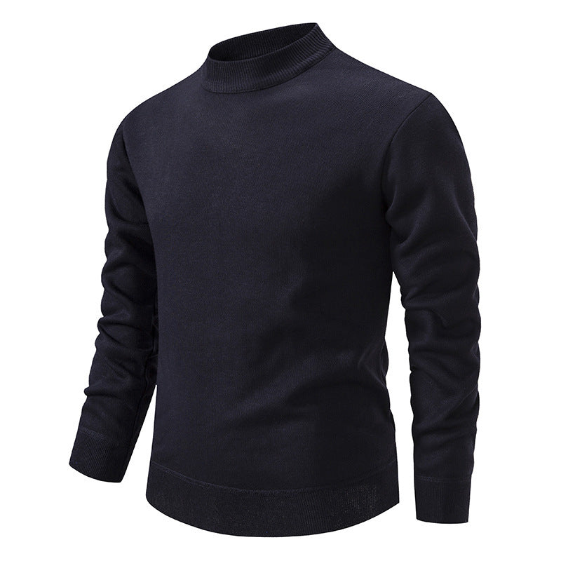 Men's Thickened Fleece-Lined Crew Neck Knit Sweater Autumn Winter teemdrop