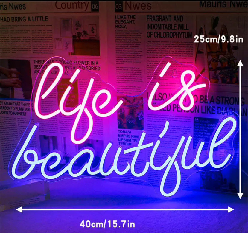 Custom LED Neon Sign Acrylic Decorative Light for Room Wedding Party teemdrop