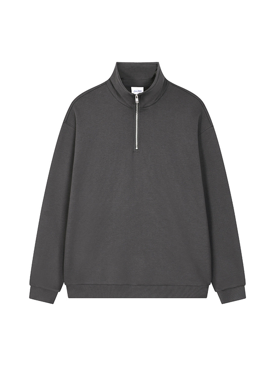 Men's Heavyweight Half-Zip Stand-Collar Thermal Sweatshirt teemdrop