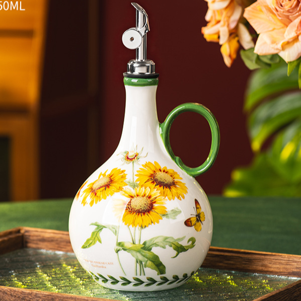 Garden ceramic oil pot for kitchen teemdrop