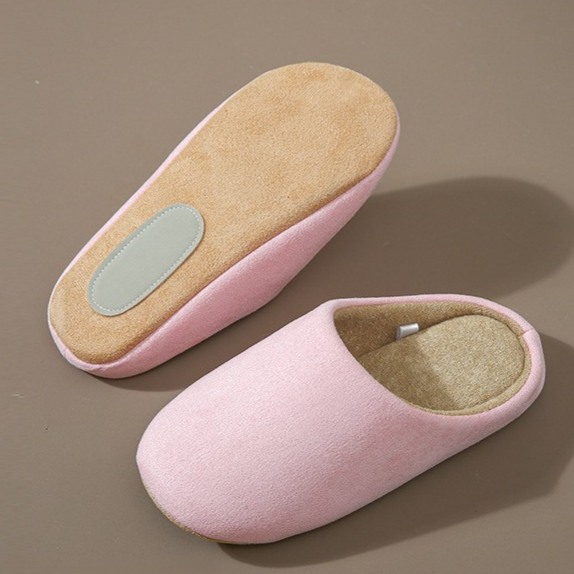Unisex Soft Plush Indoor House Slippers Anti-Slip Fabric Closed Toe Home Footwear teemdrop