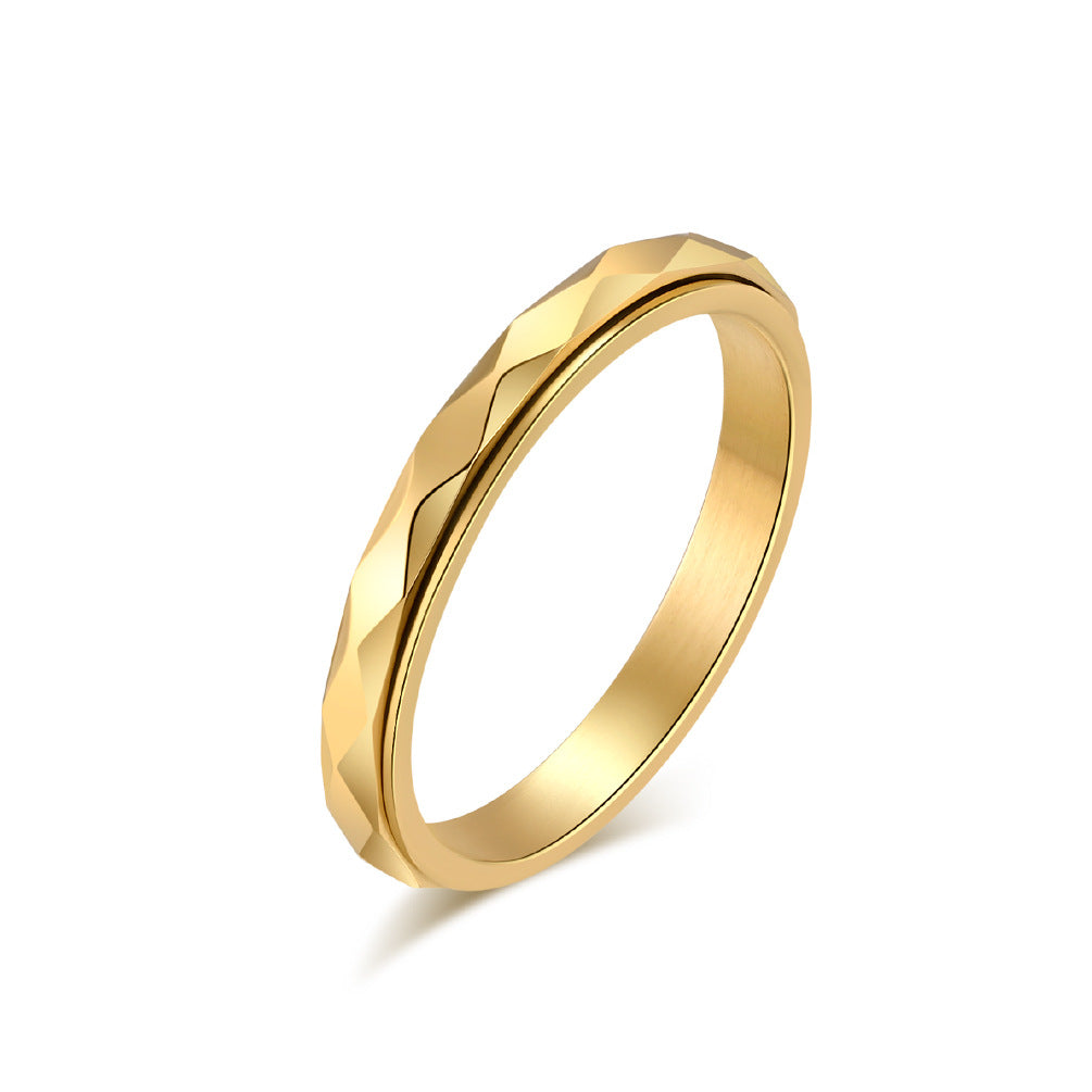 Geometric Rotating Titanium Steel Ring