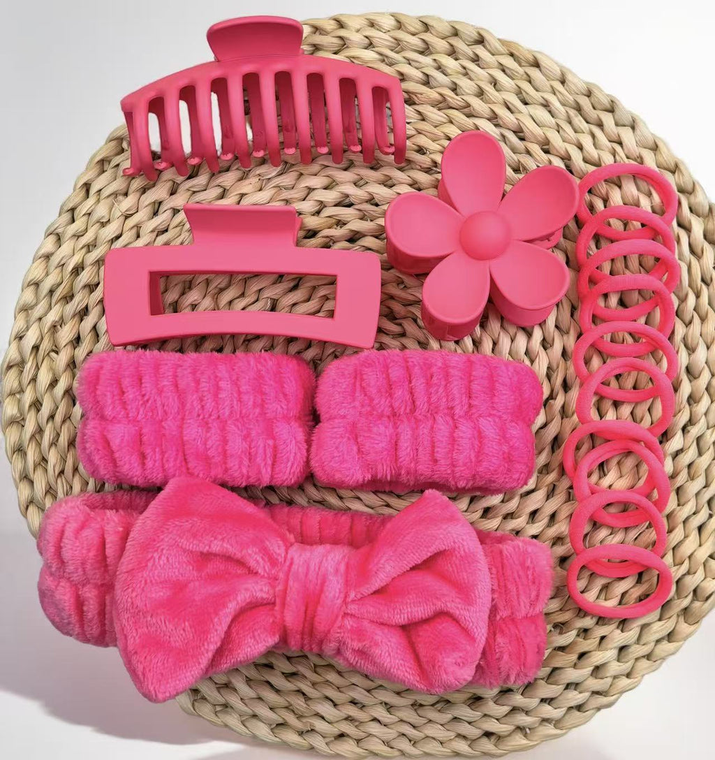 16-Piece Women's Hair Accessories Set with Bow Design and Versatile Clips Ties for Daily Styling teemdrop