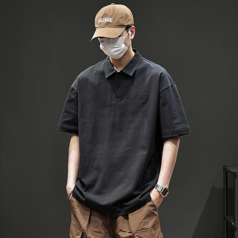 Trendy Black Polo Shirt for Men teemdrop