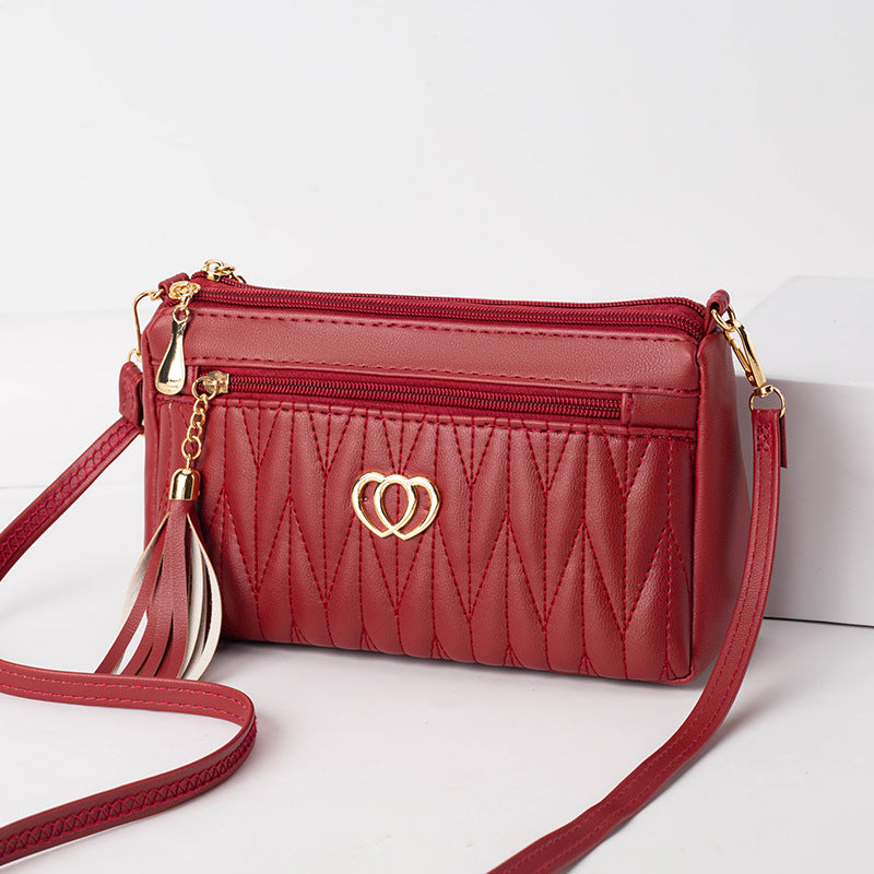 PU Leather Tassel Crossbody Bag