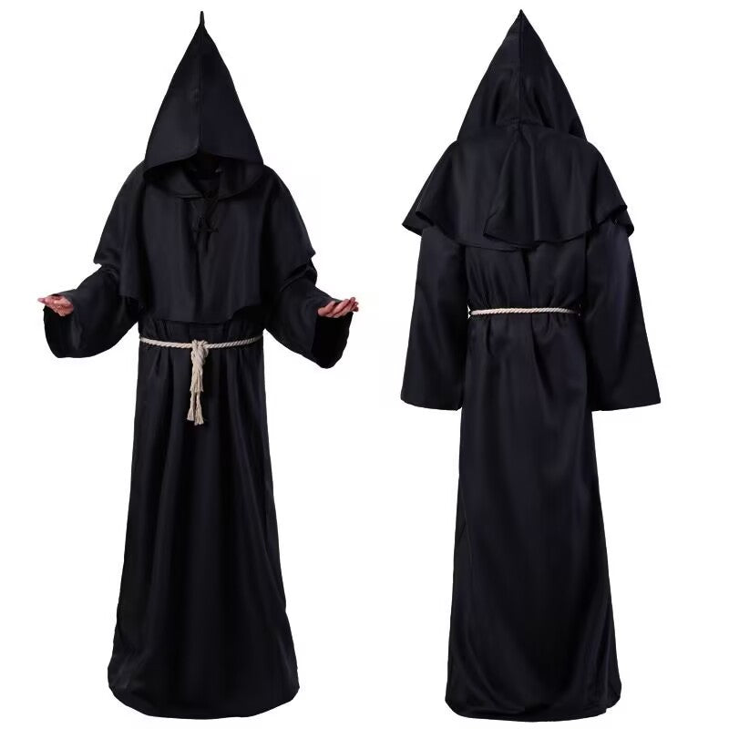 Medieval Monk Costume Cloak with Hood
