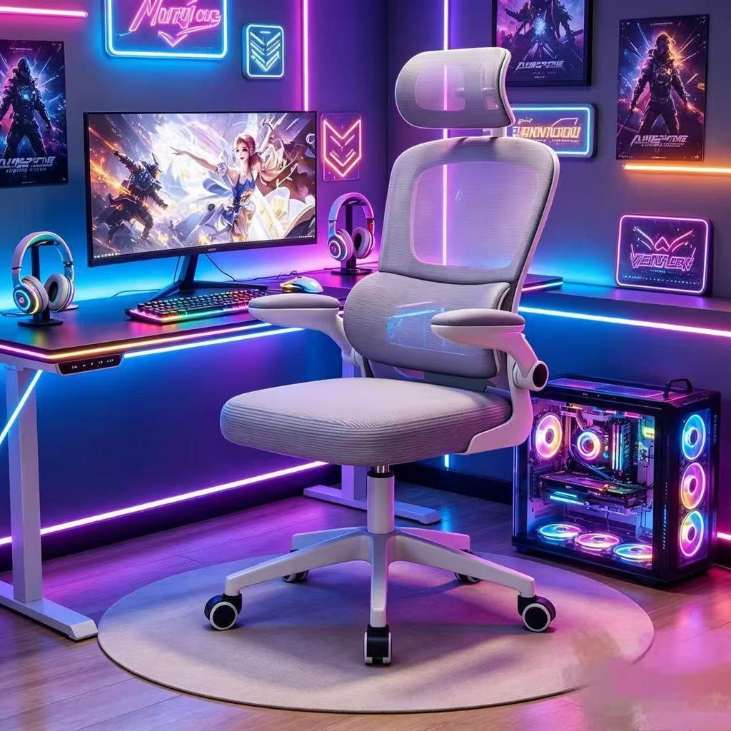 Ergonomic Mesh Office Chair with 3D Lumbar Support and Flip-Up Armrests