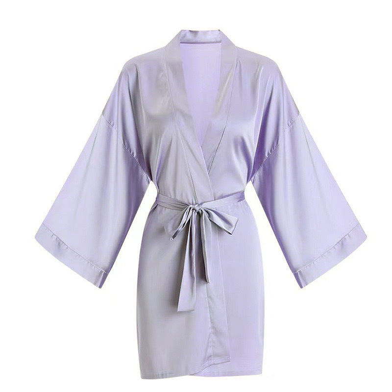 Women's Sexy Backless Mesh Lace Nightgown and Robe Set with Chest Pads teemdrop